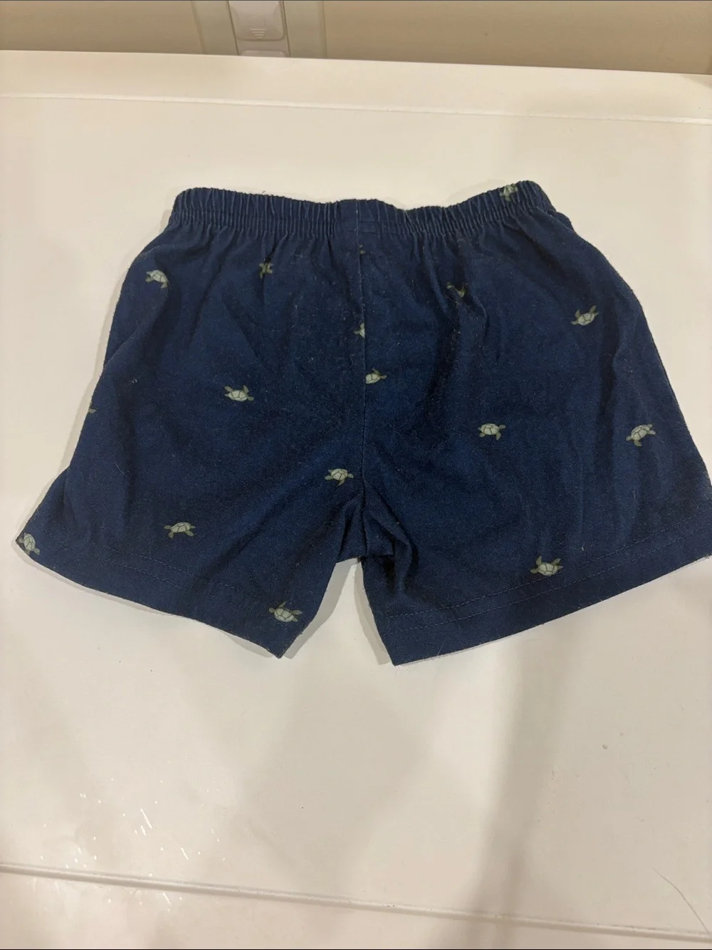 Carter's Light Blue Knit Shorts with Navy Trim